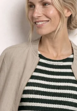 Top à rayures au look tricot
