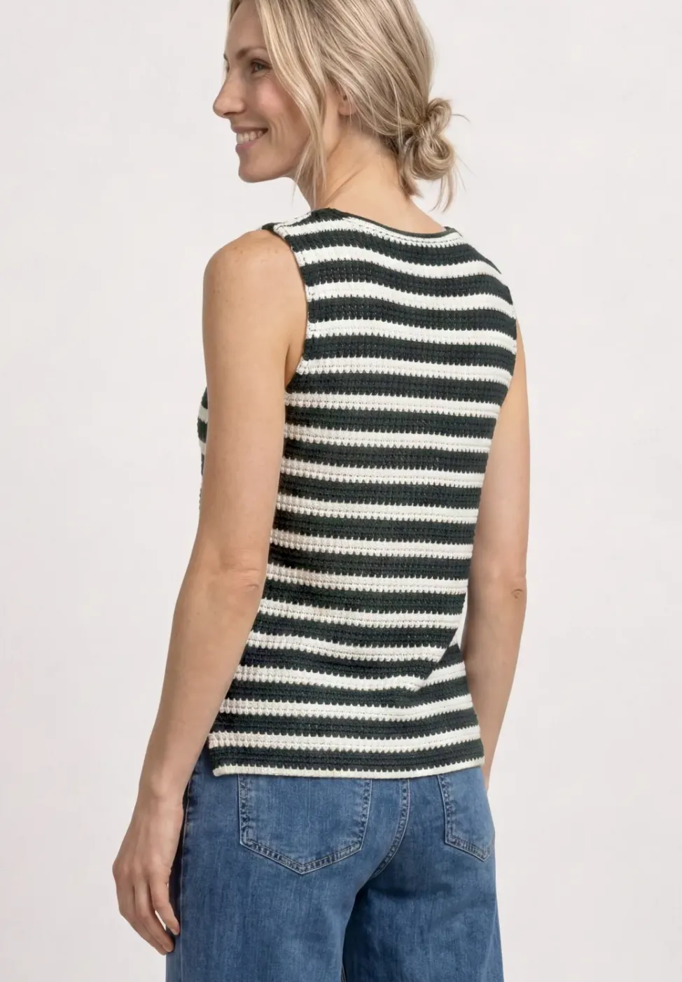 Top à rayures au look tricot