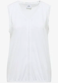 Top avec col en V et bande crocheté