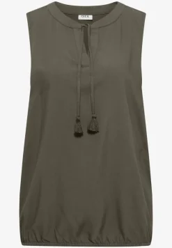 Top chemisier avec split neck et rubans