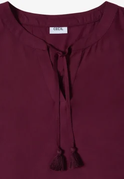 Top chemisier avec split neck et rubans