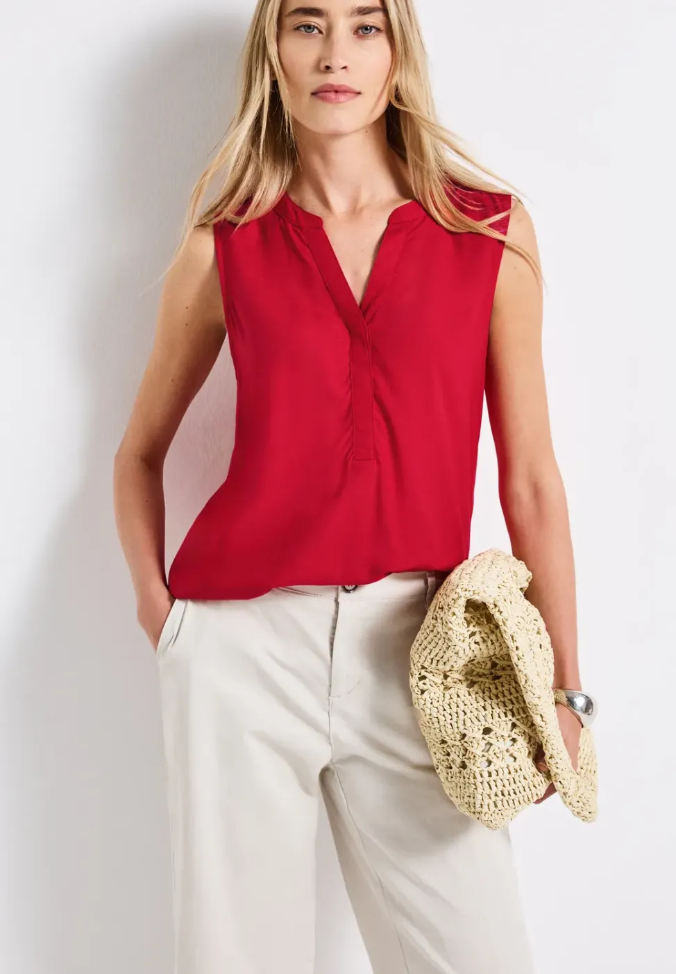 Top chemisier en couleur unie