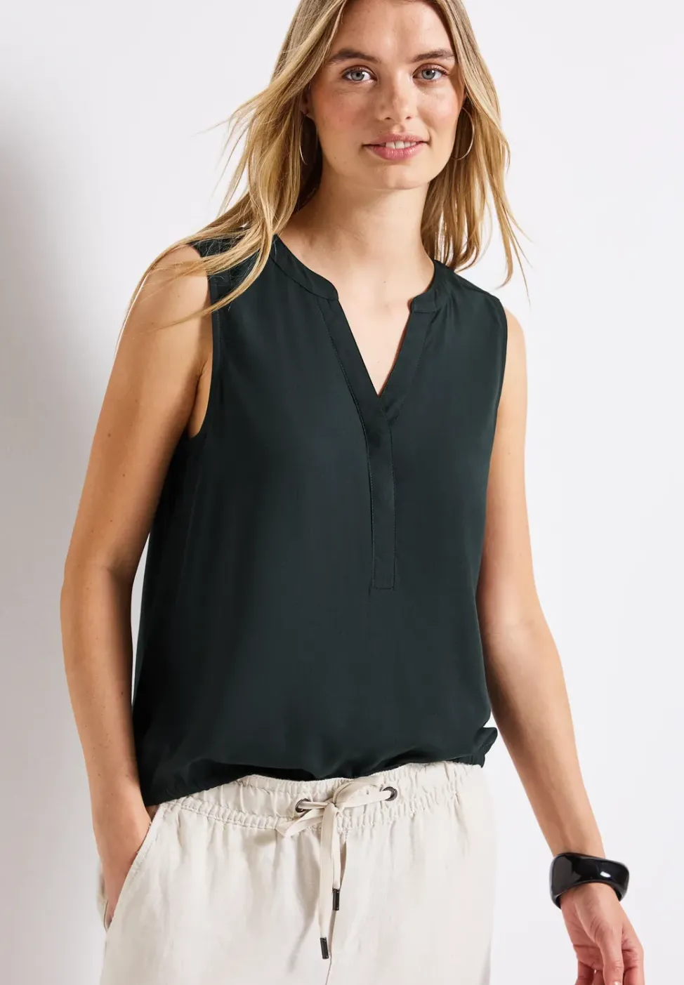 Top chemisier en couleur unie