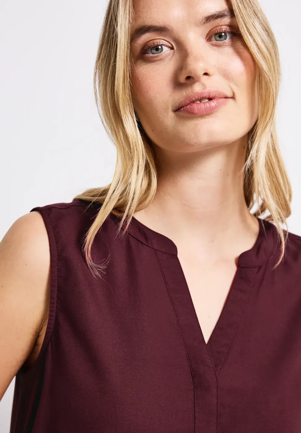 Top chemisier en couleur unie