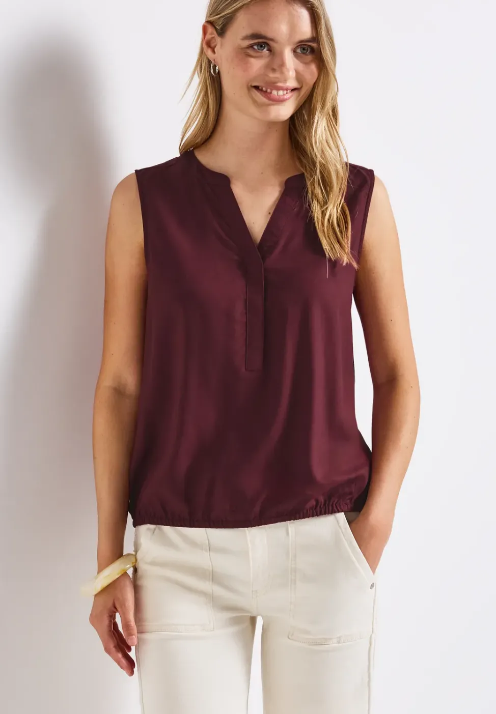 Top chemisier en couleur unie