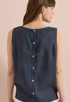 Top chemisier en lin avec détails de boutons