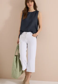Top chemisier en lin avec détails de boutons