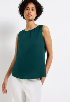 Top chemisier en lin mélangé