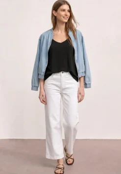 Top col V à détail noué aux épaules