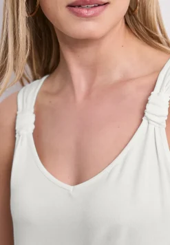 Top col V à détail noué aux épaules
