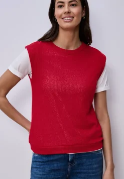 Top dropped shoulder au look tricoté