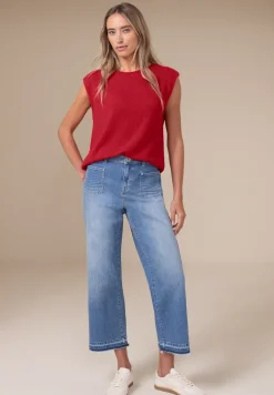 Top dropped shoulder au look tricoté