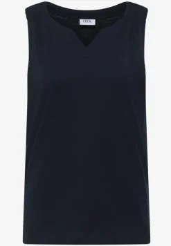 Top en couleur unie à encolure fendue