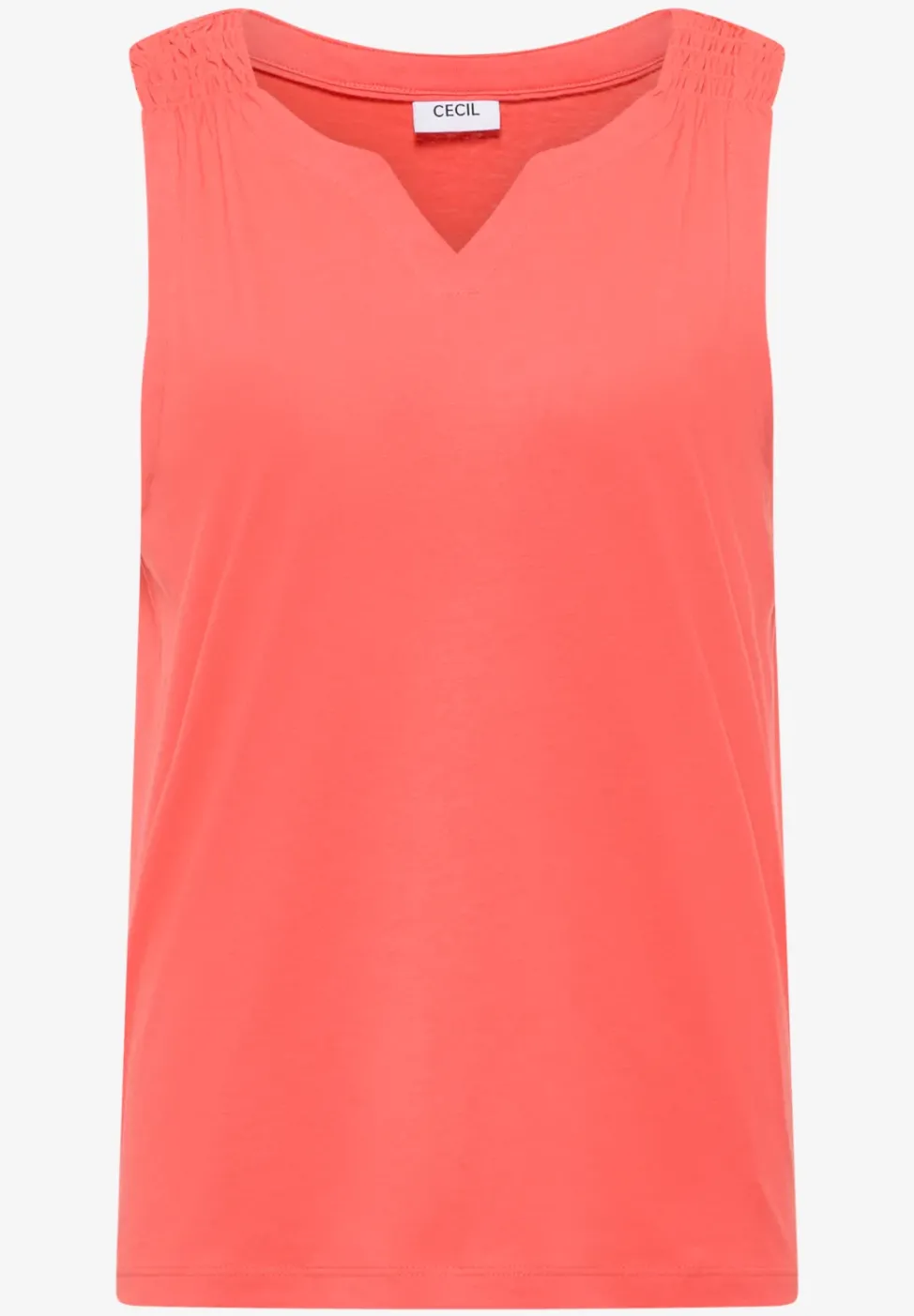 Top en couleur unie à encolure fendue