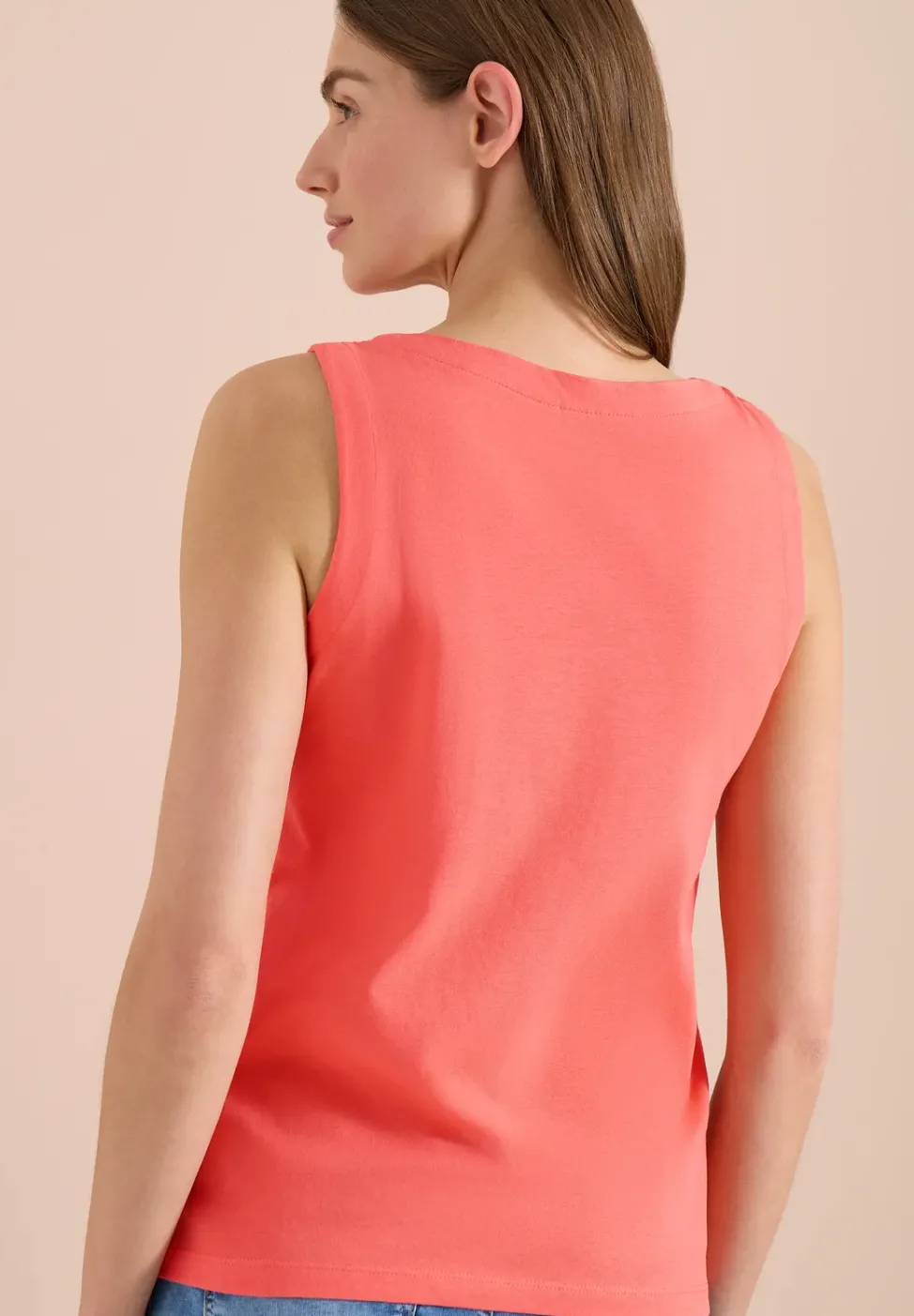 Top en couleur unie à encolure fendue