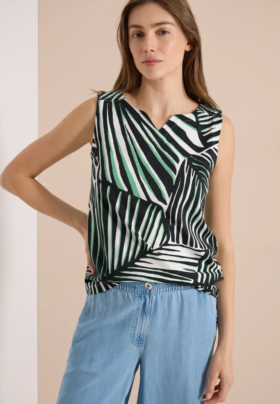 Top en jersey avec imprimé graphique