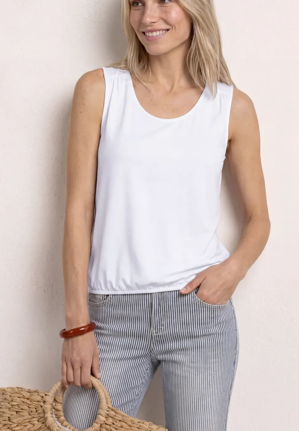 Top en jersey avec ourlet élastique
