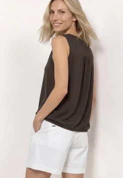 Top en jersey avec ourlet élastique