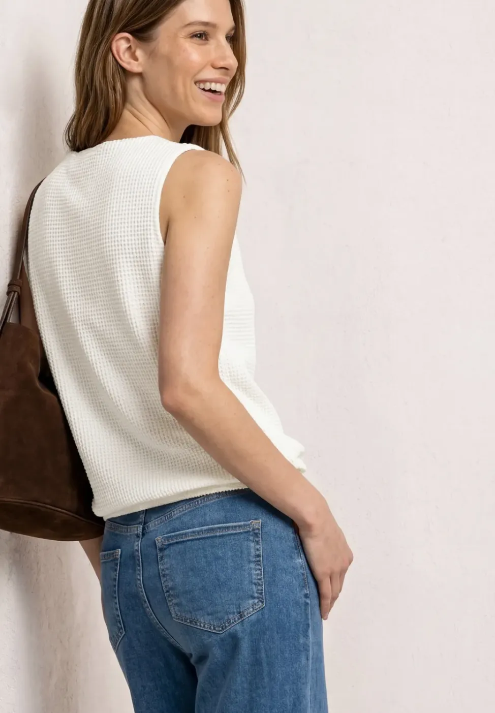 Top en maille 2 en 1 avec encolure bateau