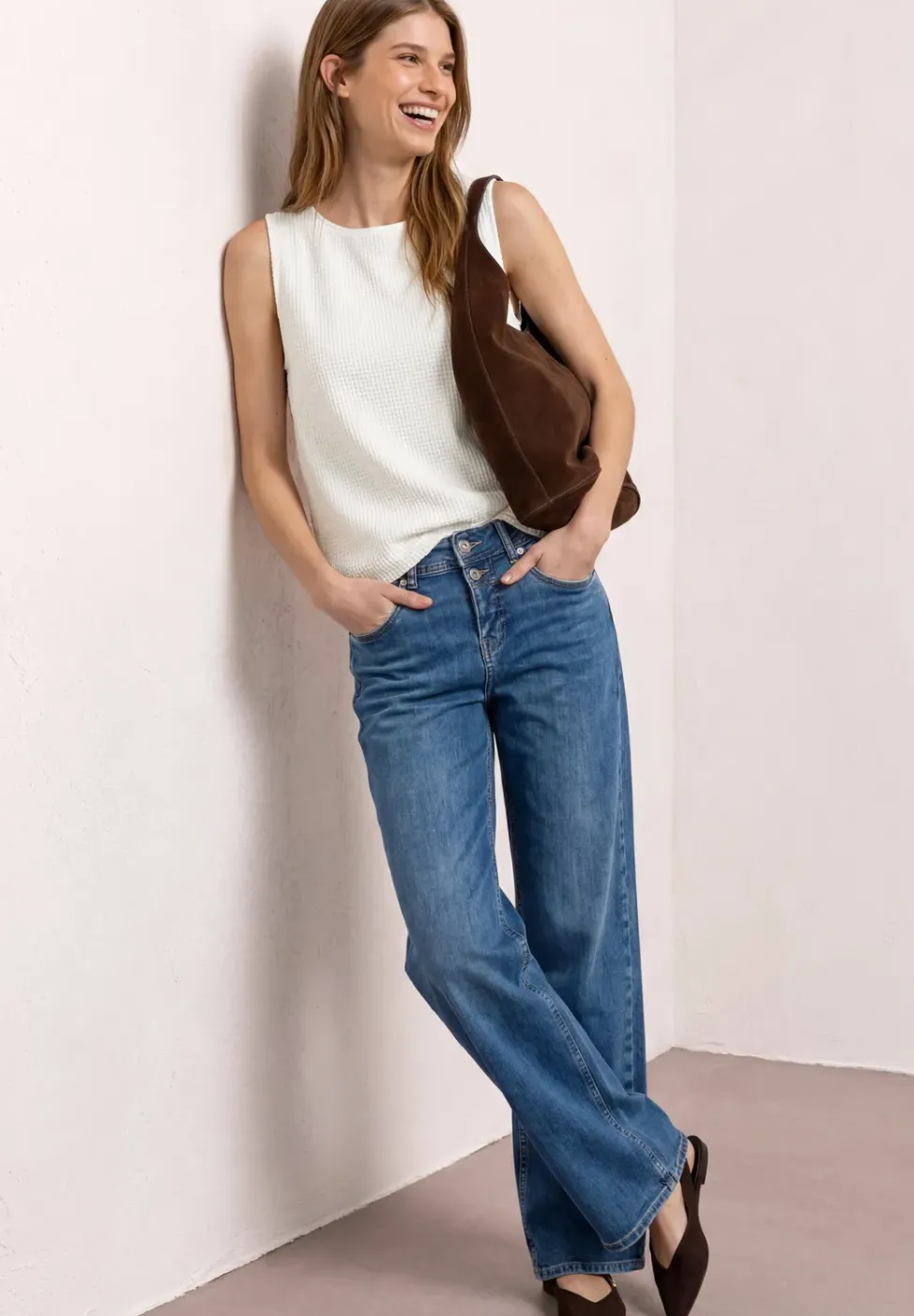 Top en maille 2 en 1 avec encolure bateau