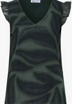 Top en mesh avec col en V et imprimé