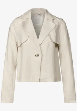 Trench-coat court en lin