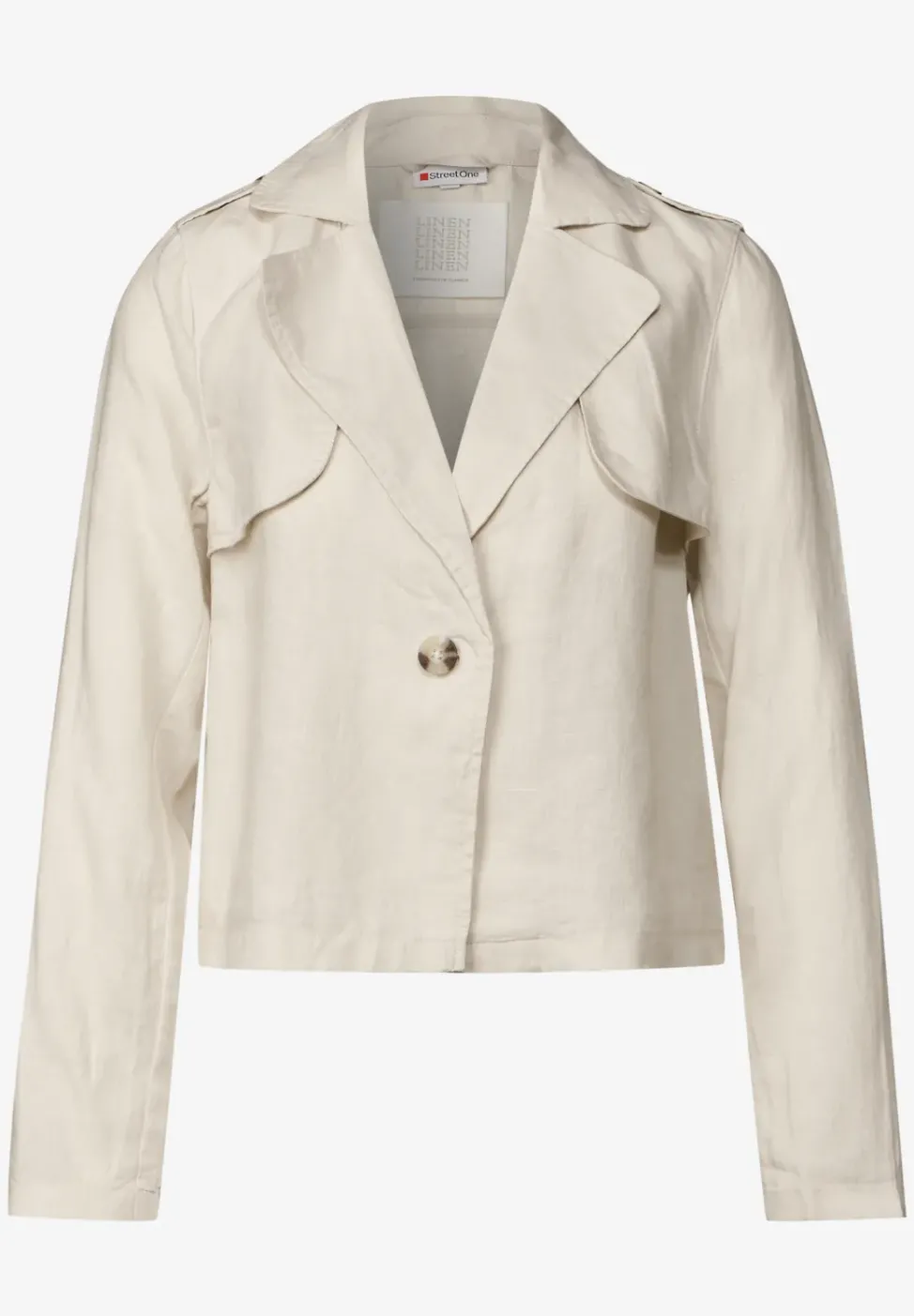 Trench-coat court en lin