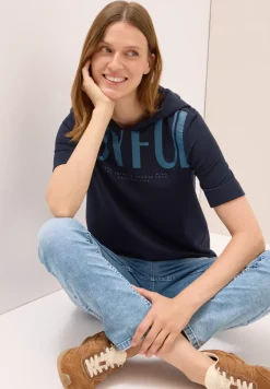 T-shirt à capuche avec wording