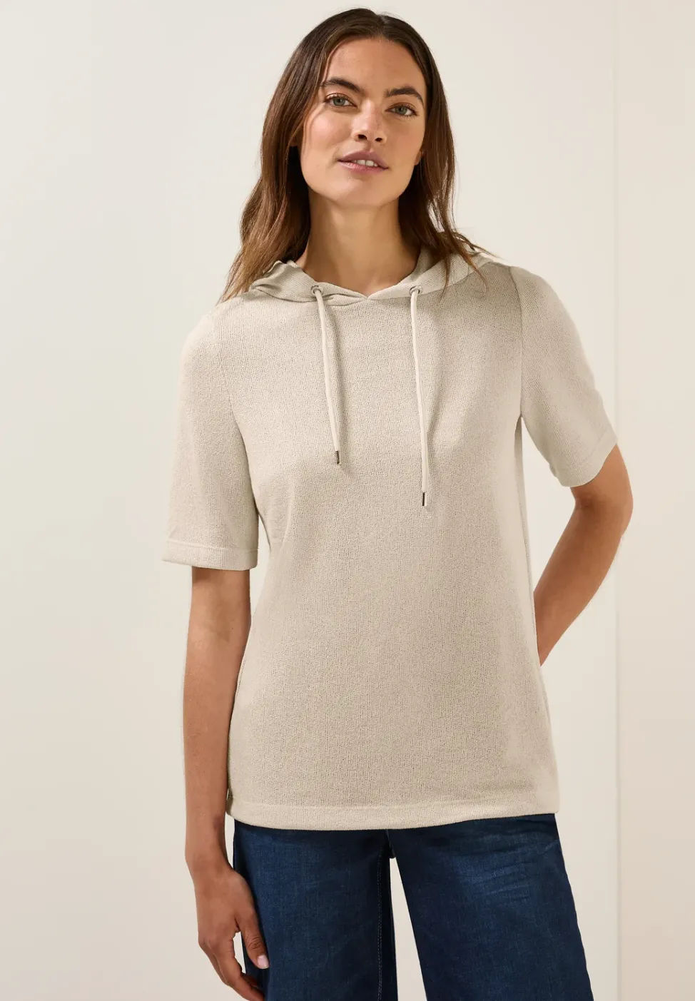 T-shirt à capuche en crêpe
