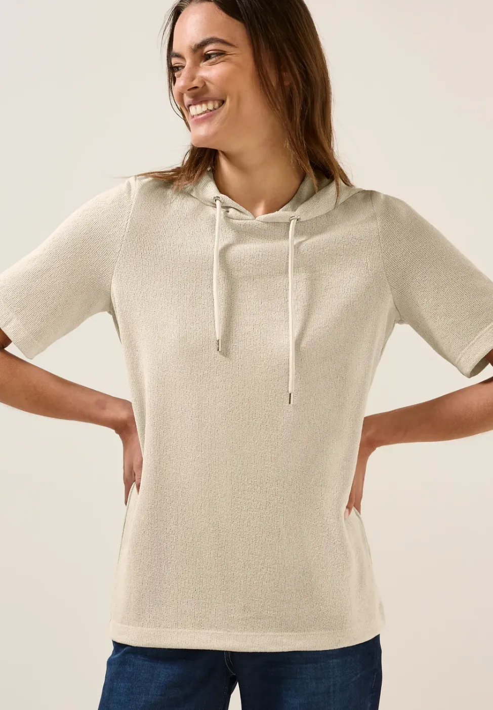 T-shirt à capuche en crêpe