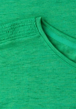 T-shirt à col bateau avec détail smocké