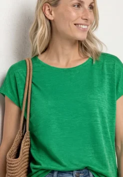 T-shirt à col bateau avec détail smocké