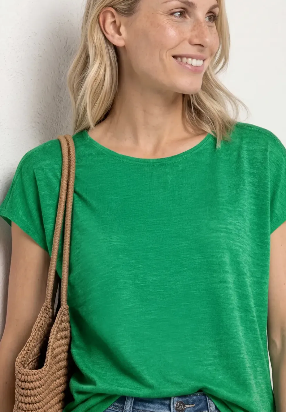 T-shirt à col bateau avec détail smocké
