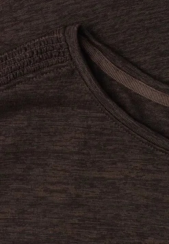 T-shirt à col bateau avec détail smocké