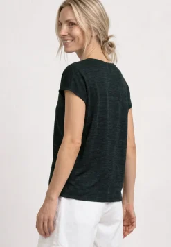 T-shirt à col bateau avec détail smocké