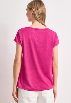 T-shirt à col bateau avec détail smocké