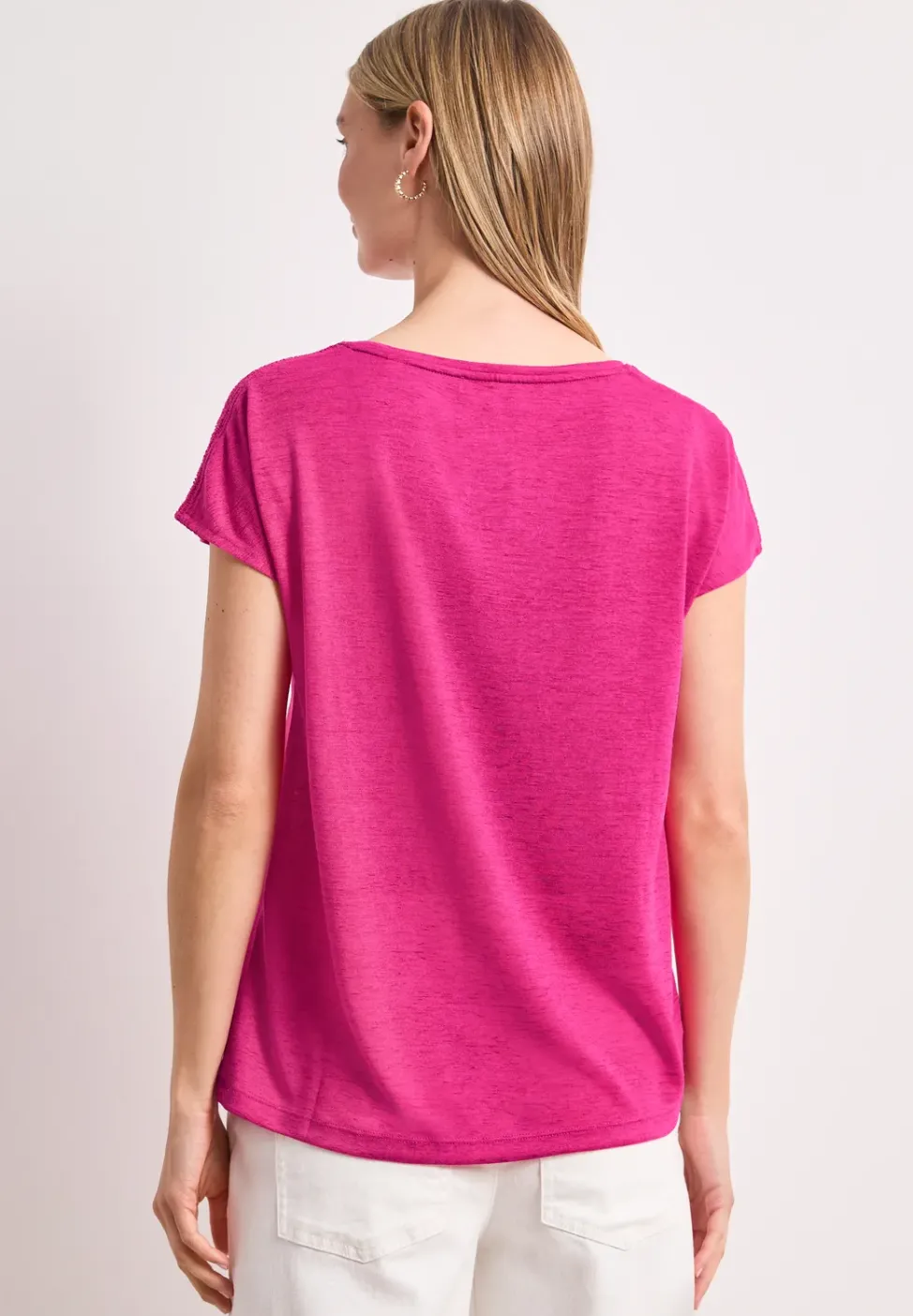 T-shirt à col bateau avec détail smocké