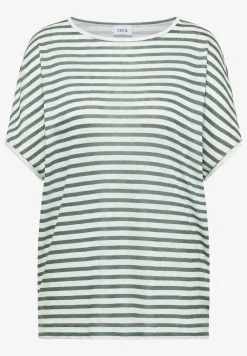 T-shirt à col bateau et à rayures