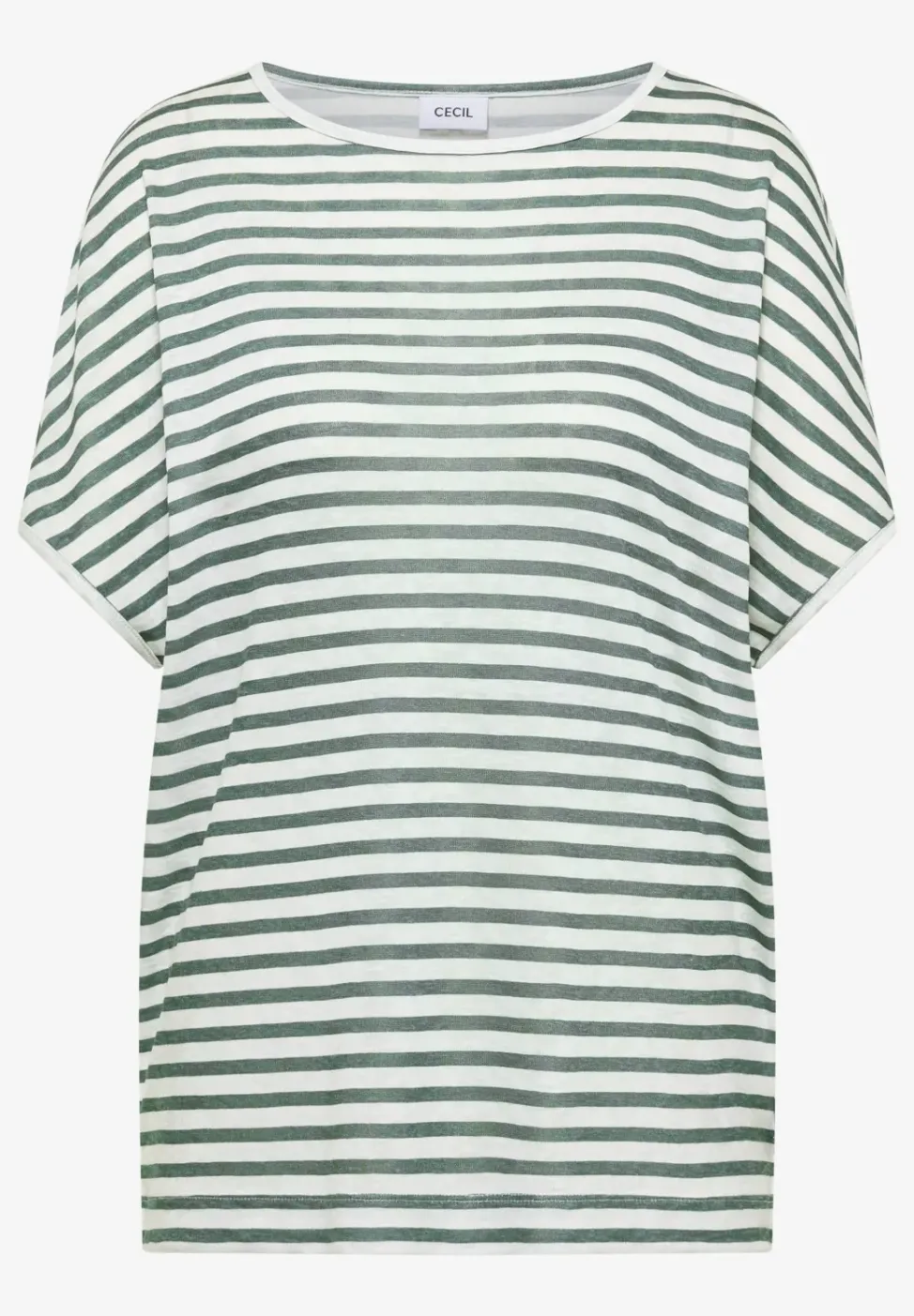 T-shirt à col bateau et à rayures