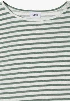 T-shirt à col bateau et à rayures
