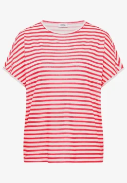 T-shirt à col bateau et à rayures