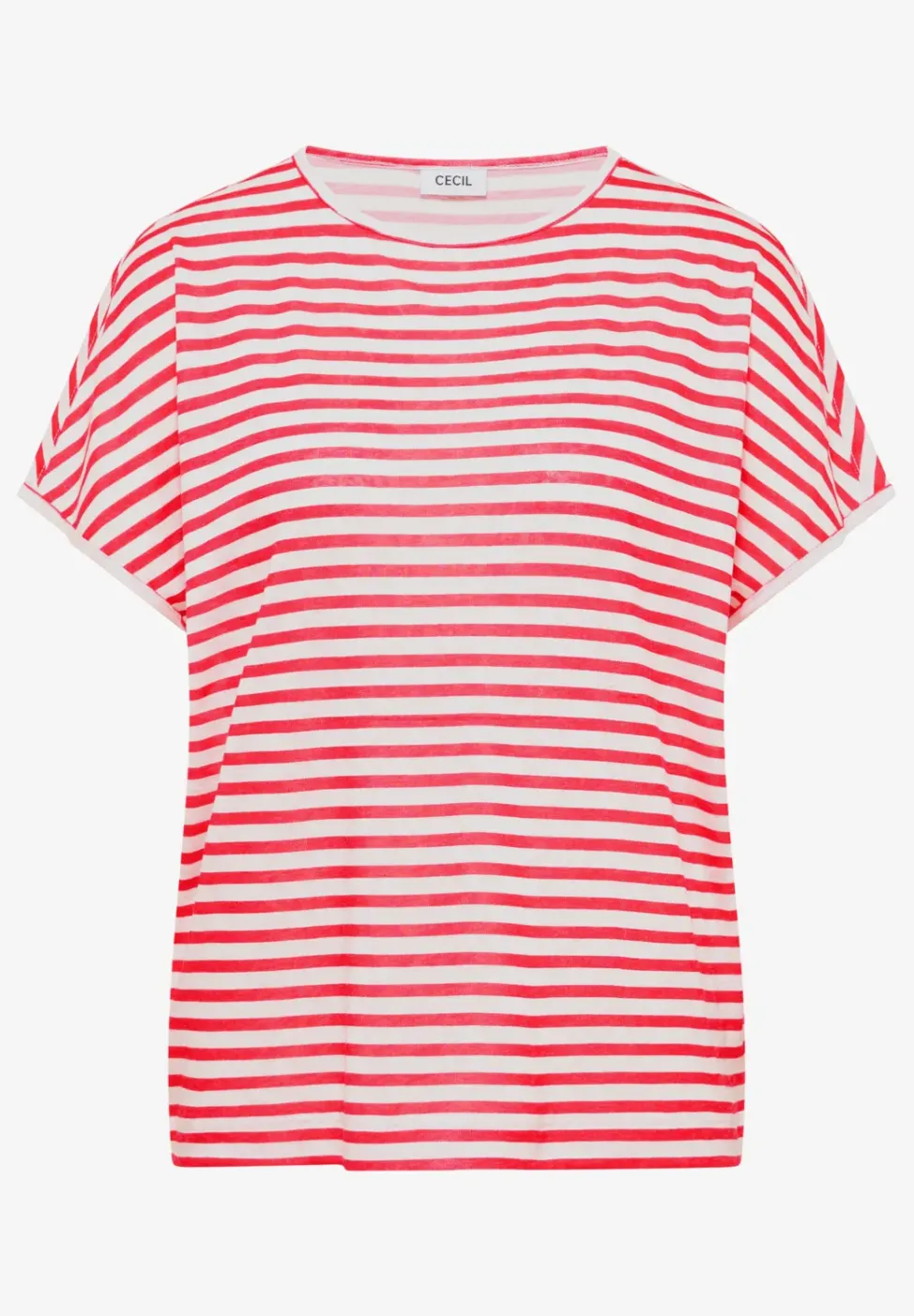 T-shirt à col bateau et à rayures