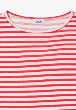 T-shirt à col bateau et à rayures