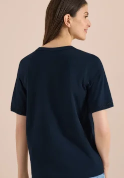 T-shirt à col fendu avec bande crocheté