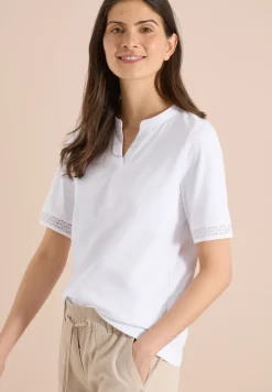 T-shirt à col fendu avec bande crocheté