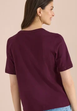 T-shirt à col fendu avec bande crocheté