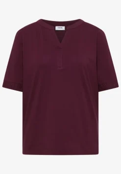 T-shirt à col fendu avec bande crocheté