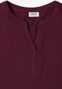 T-shirt à col fendu avec bande crocheté