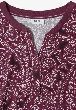 T-shirt à col fendu et motif paisley