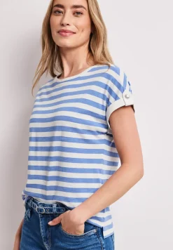 T-shirt à col rond avec boutons décoratifs
